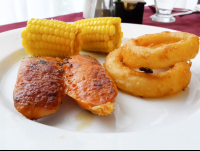Sausage Onion Rings And Corn From Lunch Buffet At Mastico Restaurant
 - Costa Rica