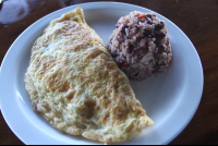 omelet and gallo pinto lagarta lodge
 - Costa Rica