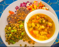 Lentls Vegetable Soup And Salad
 - Costa Rica