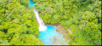 Celeste River Waterfall Aerial View With Step Trail Dji
 - Costa Rica