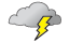 Mostly cloudy with a thunderstorm in parts of the area